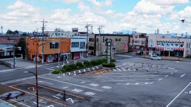 水海道駅・駅前の街並み（茨城県・常総市）
